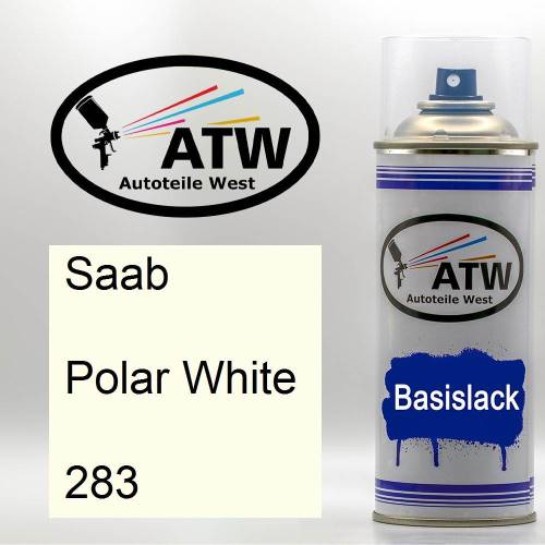 Saab, Polar White, 283: 400ml Sprühdose, von ATW Autoteile West.